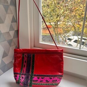 Vintage red Carlos falchi purse